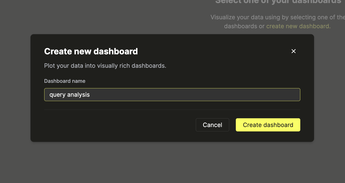 Create a new dashboard